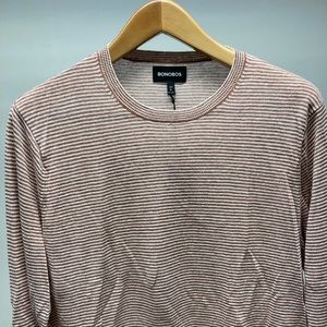 NWT Bonobos Linen Shirt Sz XL in orange/white stripe